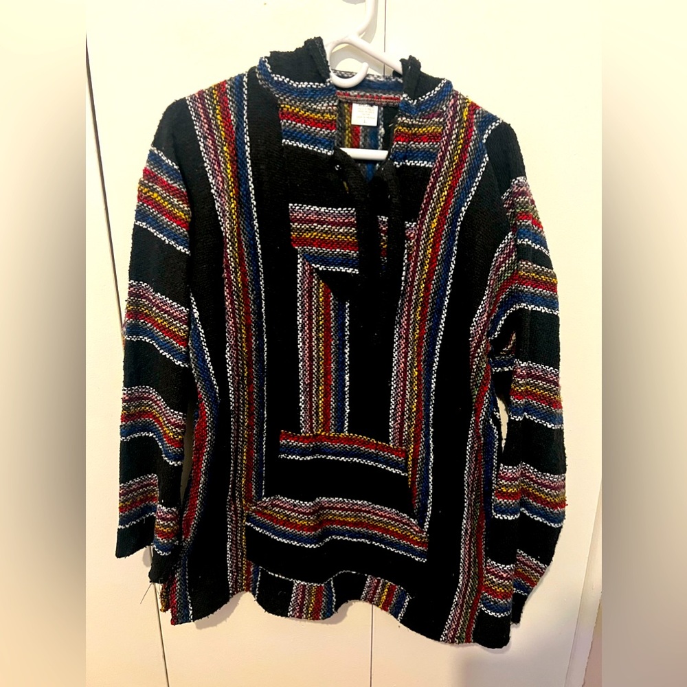 mexican style poncho hoodie